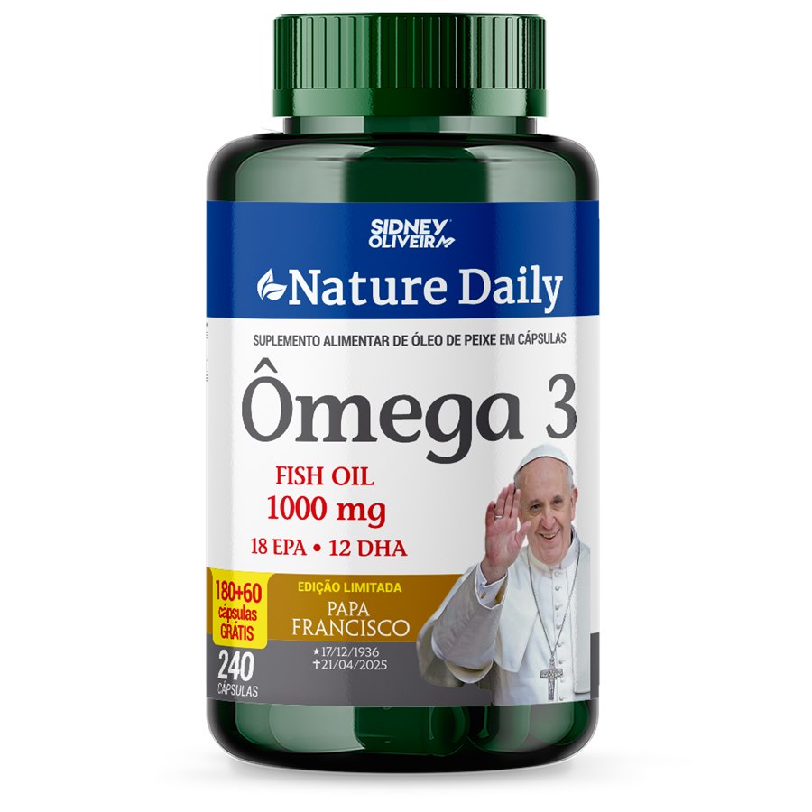 Ômega 3 1000Mg Nature Daily 240 Cápsulas Edição Limitada Papa Francisco